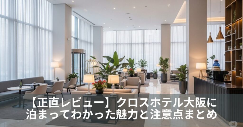 【正直レビュー】クロスホテル大阪に泊まってわかった魅力と注意点まとめ