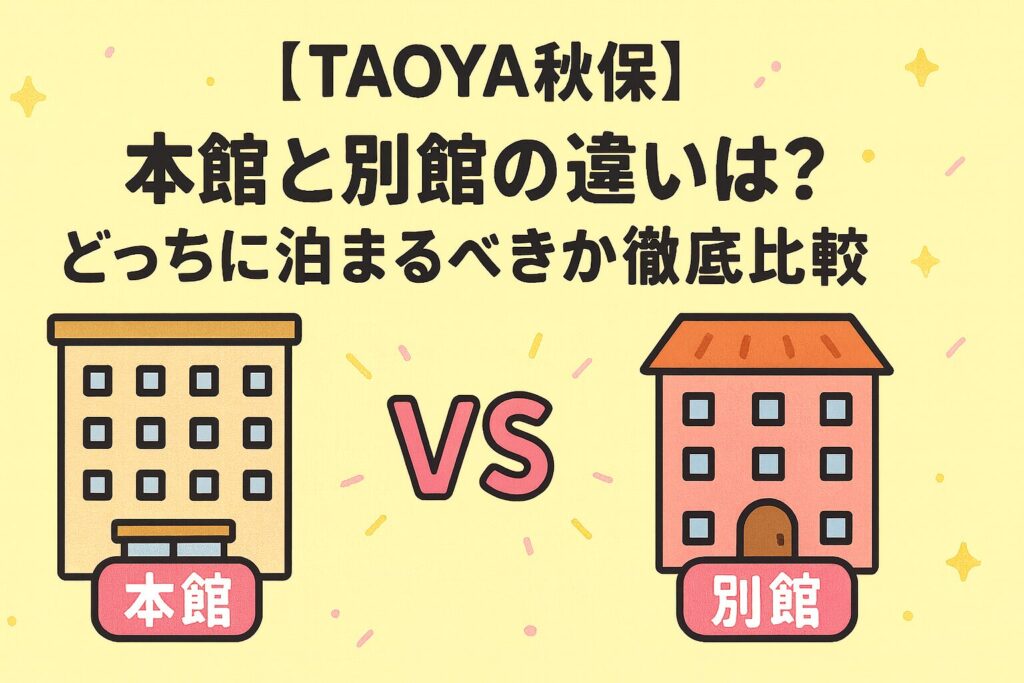【TAOYA秋保】本館と別館の違いは？どっちに泊まるべきか徹底比較