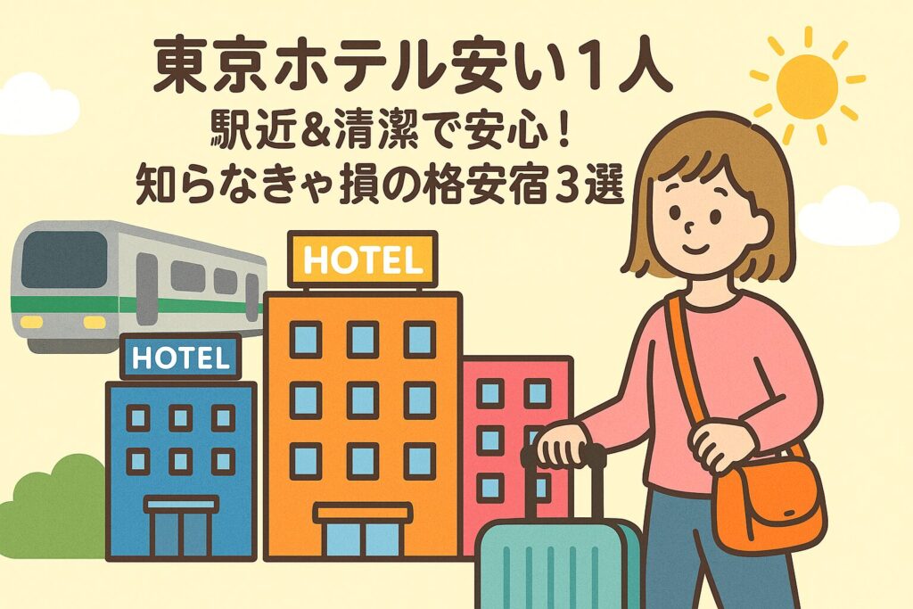 【東京ホテル安い1人】駅近＆清潔で安心！知らなきゃ損の格安宿3選
