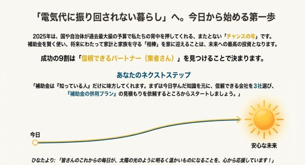 電気自動車を大容量蓄電池として活用するV2Hシステムの自給自足イメージ