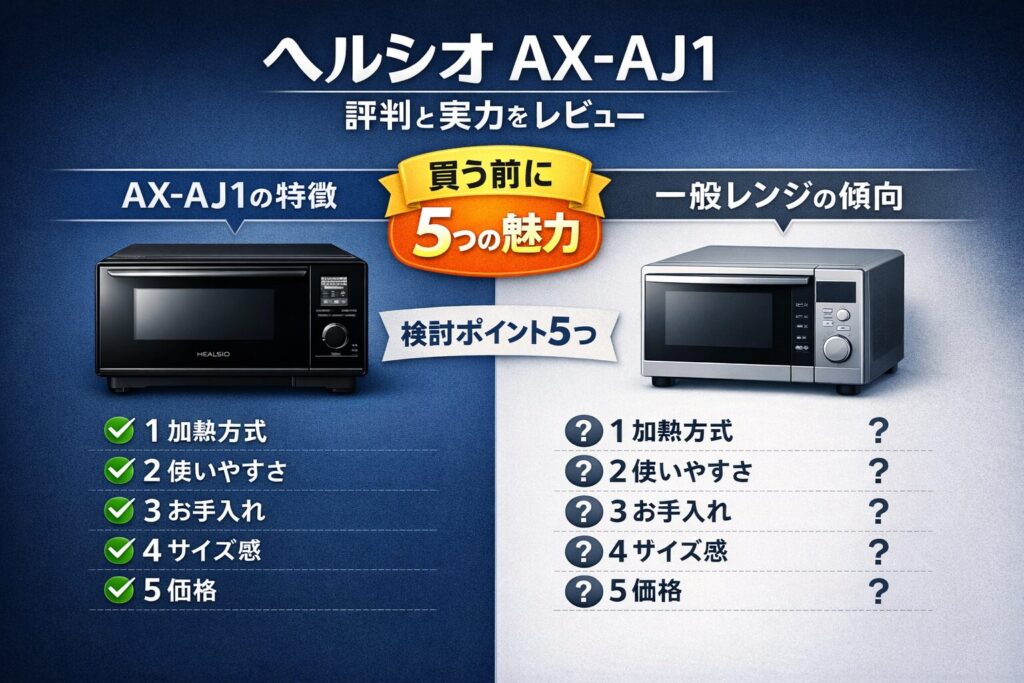 ヘルシオAX-AJ1の評判と実力をレビュー｜買う前に知りたい5つの魅力