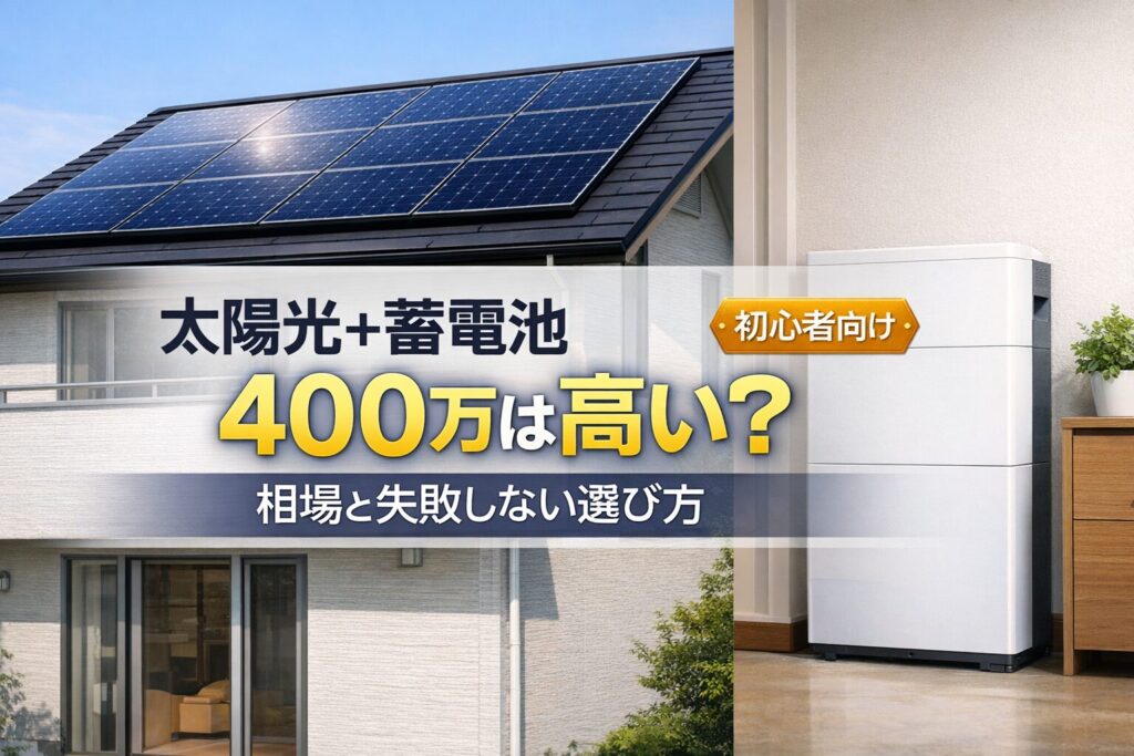 太陽光と蓄電池で400万は高い？相場と失敗しない選び方を解説