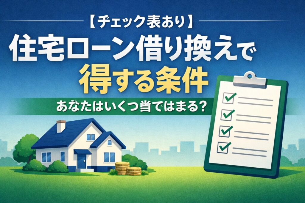 【チェック表あり】住宅ローン借り換えで得する条件｜あなたはいくつ当てはまる？