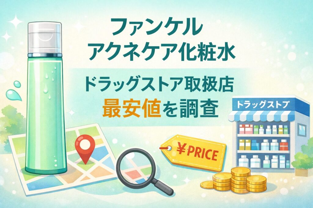 ファンケルアクネケア化粧水ドラッグストアの取扱店と最安値を調査